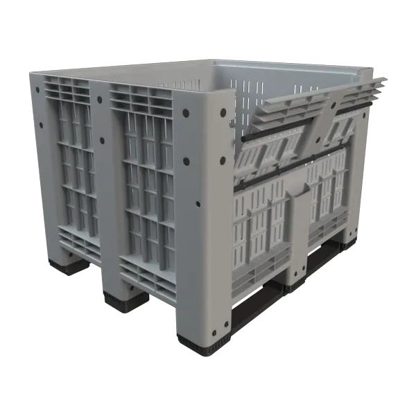 48×40 Rigid Bulk Container, 36 in, Drop Door, 2-Runner