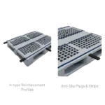 48×40 Industrial Plastic Pallet – (H-type) Profiles 5 Runners - Image 4