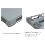 48×40 Hygienic Plastic Pallet – Closed Deck (5 Runners) - Image 4